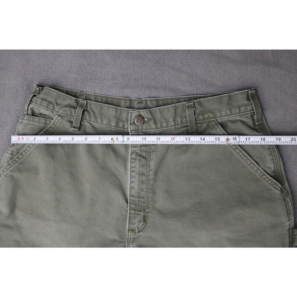 CARHARTT B11 Pants Mens 36x30 Moss Green Washed Duck Carpenter Loose Original - Picture 10 of 15